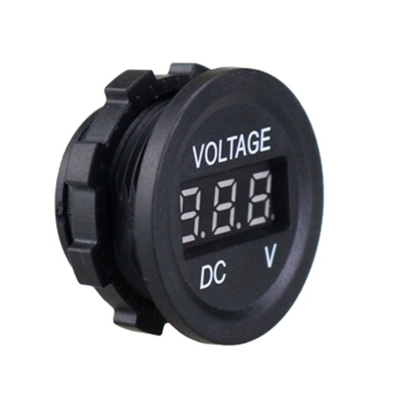 Vôn Kế Kỹ Thuật Số Hình Tròn 6-30V Mini Chống Thấm Nước DC6V-30V