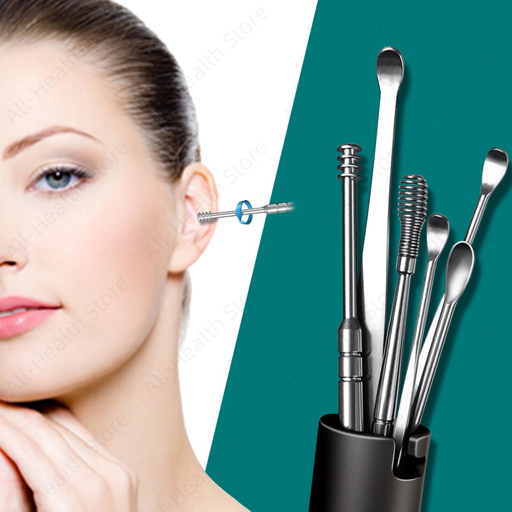 Bộ 6/7 Dụng Cụ Làm Sạch Ráy Tai Bằng Thép Không Gỉ Tiện Dụng