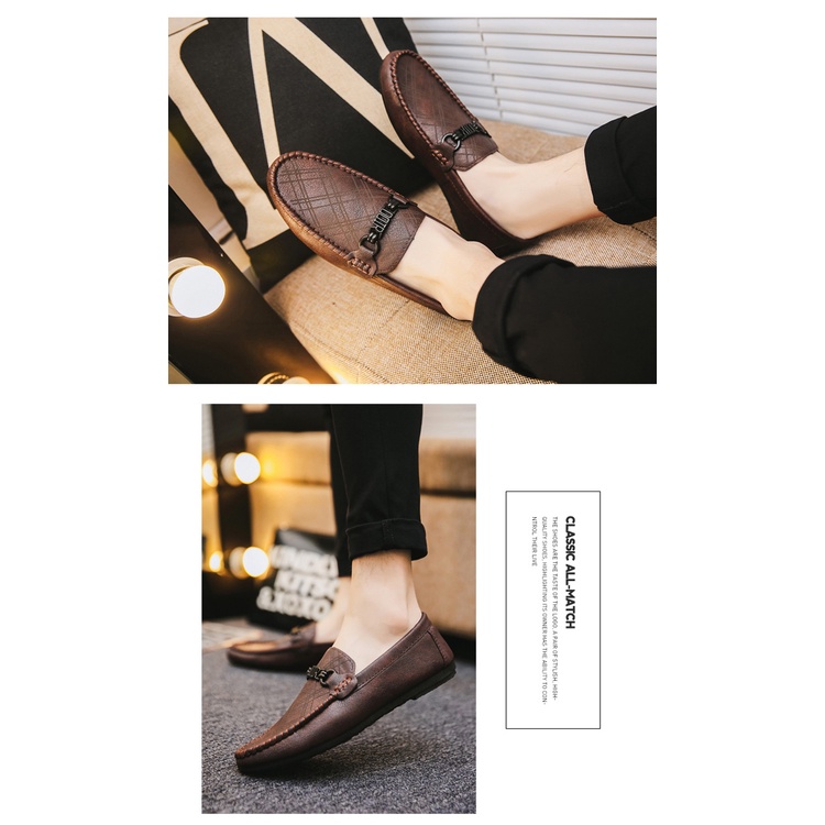 Giày lười da đế mềm siêu nhẹ thời trang mùa xuân 2021 cho nam