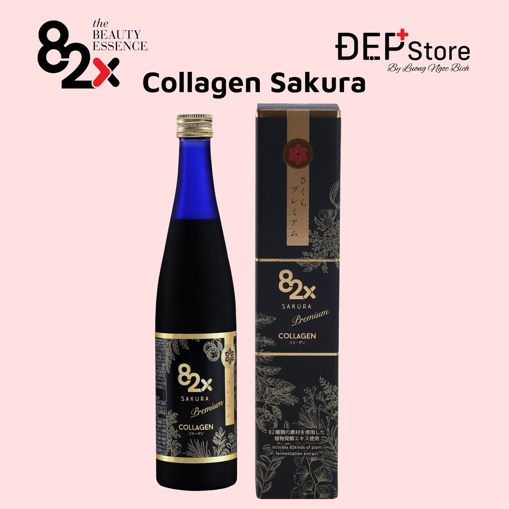 82X COLLAGEN SAKURA PREMIUM (DÒNG CAO CẤP) Dạng Nước 120.000mg Collagen Peptide, Nước Uống Đẹp Da Đến Từ Nhật Bản 500ml