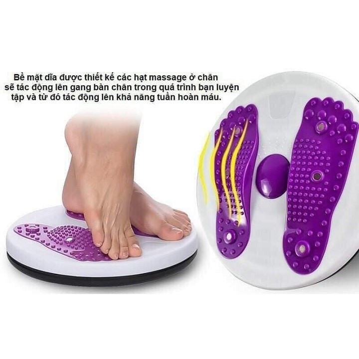 FREESHIP Đĩa xoay eo hình bàn chân, đĩa lắc eo tập thể dụng massage chân thư giãn, giảm mỡ bụng, gym