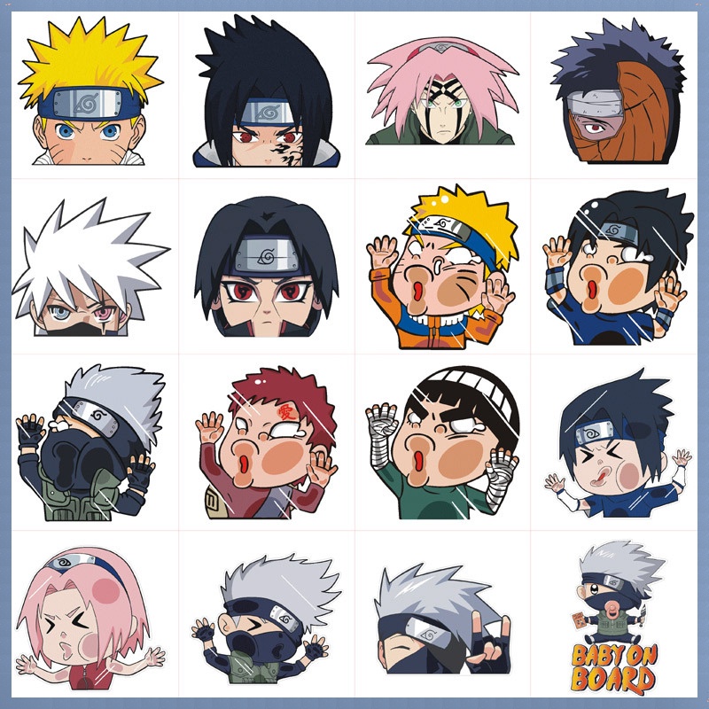 Miếng Dán Trang Trí Xe Hơi Hình Baby on Board Naruto Kakashi Vui Nhộn