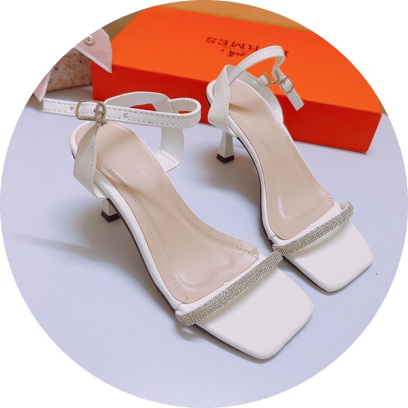 [ Sỉ rẻ]  Giày sandal cao gót quai đá mảnh gót nhọn 6p kiểu mới đơn giản dễ đi