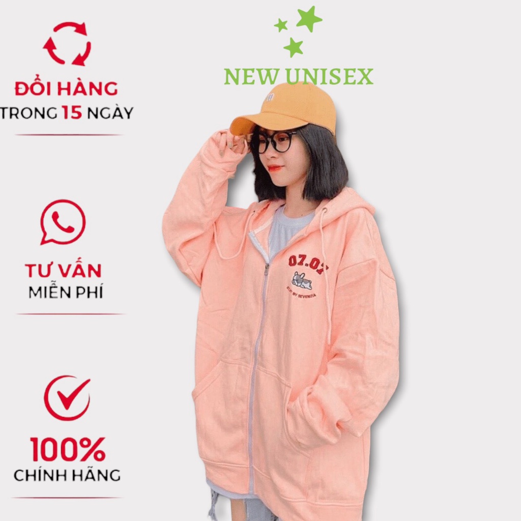 Áo khoác nữ Hoodie form rộng Khóa Dây Kéo Chất Liệu Thun NỈ Ngoại Thoáng Mát hời Trang Cá Tính TP [NewUnisex]