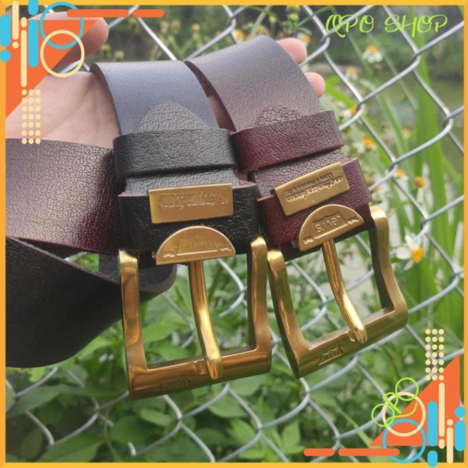 ✅ Da Thật Khóa Đồng Đúc Nguyên Khối ✅ Thắt Lưng Da Bò Nguyên Tấm Trơn -  - Bảo Hành 12 Tháng - LEVI'S
