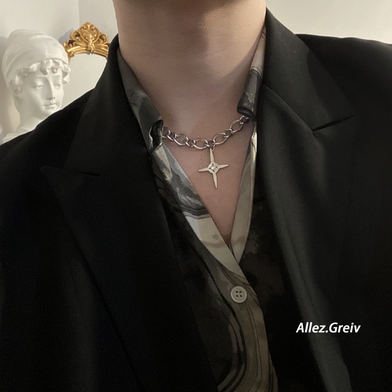 Vòng cổ Thép Titan Mặt Thánh Giá Phong Cách hip hop Đường Phố Cá Tính Cho Nam Nữ