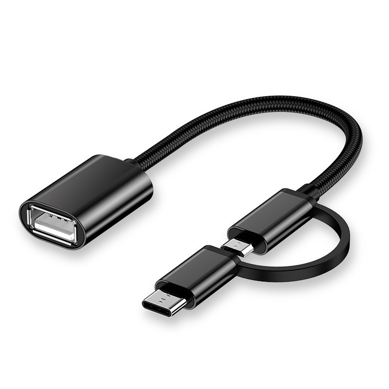 Cáp chuyển đổi 2 trong 1 Type-C Micro Usb Otg cao cấp cho đầu đọc thẻ nhớ