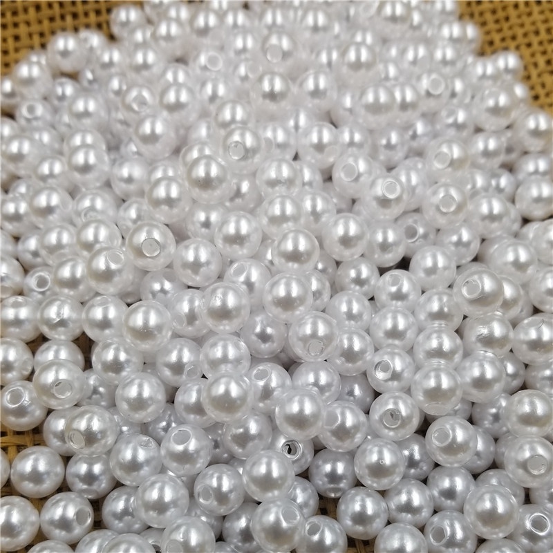 Hạt Ngọc Trai Giả Bằng Acrylic Màu Trắng Dùng Làm Đồ Thủ Công/ Trang Sức DIY