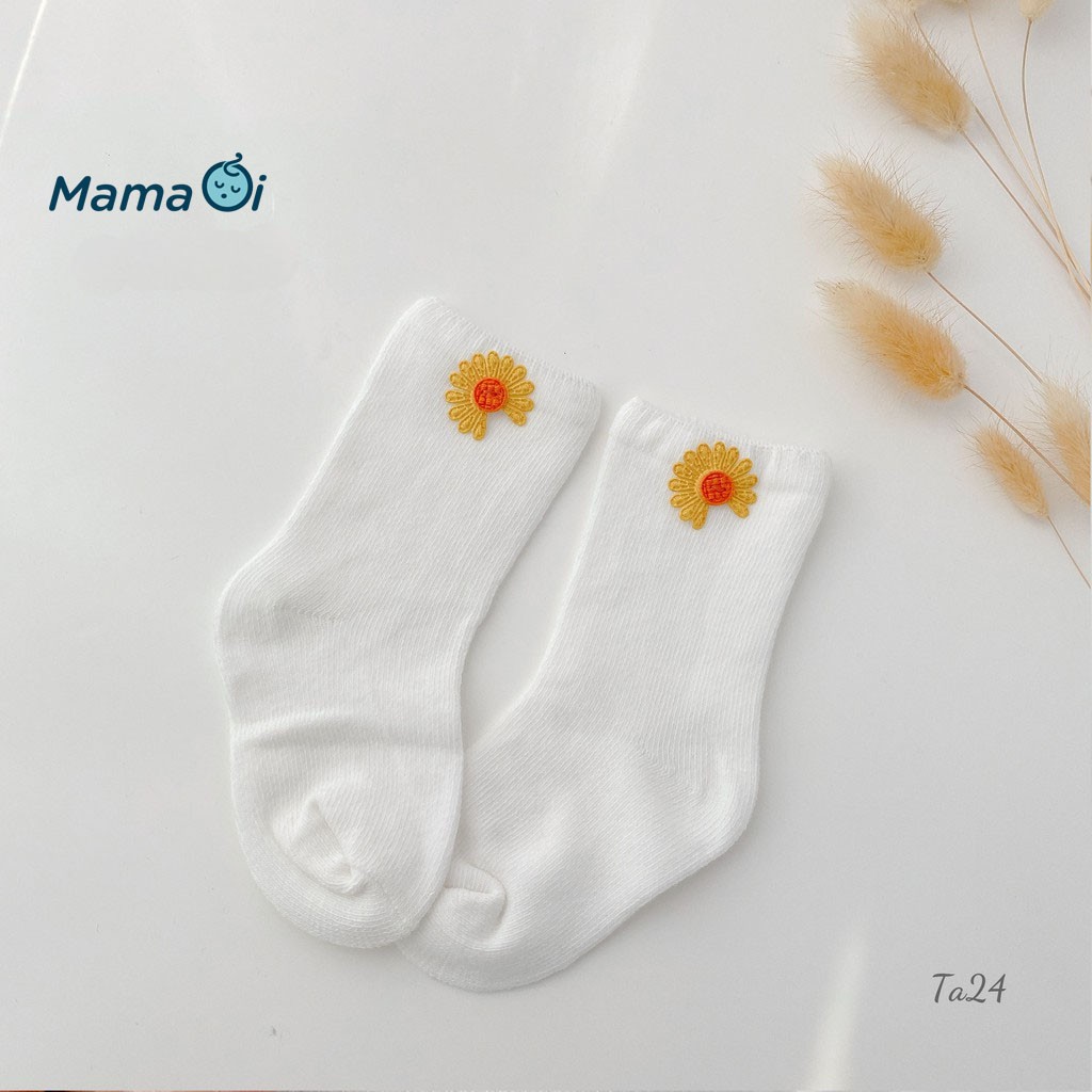 TA24 Đôi tất hoa cúc màu trắng cho bé của Mama ơi-Thời trang cho bé