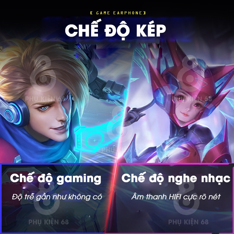 Tai nghe bluetooth Gaming M10 TWS 5.2 Tai nghe không dây bass mạnh mẽ có mic , độ trễ cực thấp,âm thanh đỉnh cao