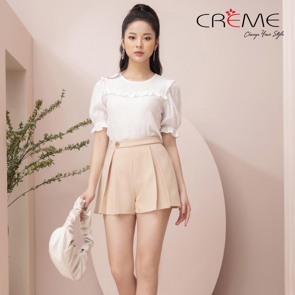 Quần shorts xếp ly năng động CREME QN1001