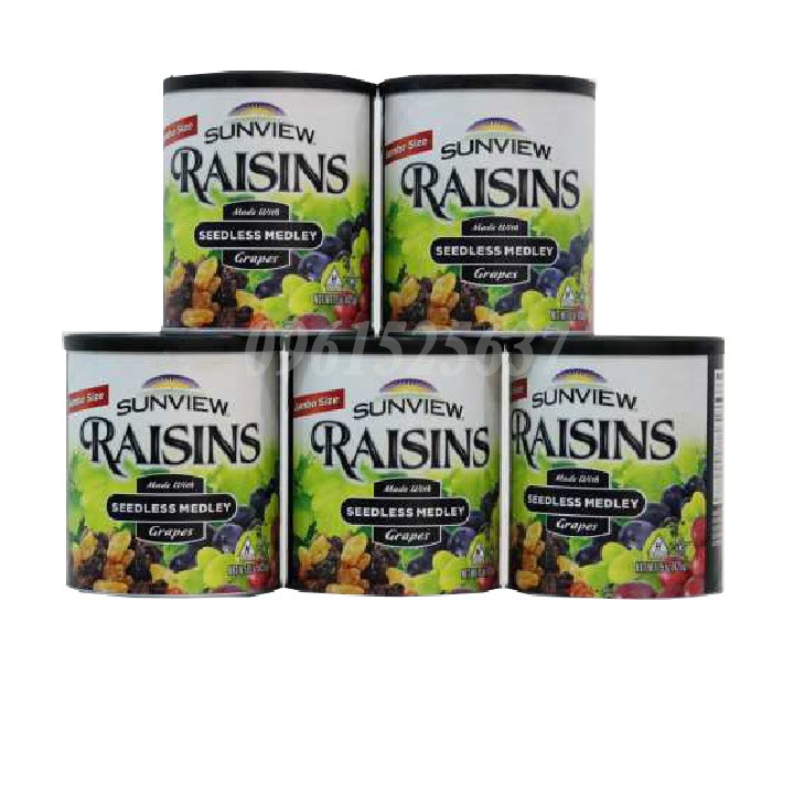 Nho khô Sunview Raisins 425g combo 5 hộp