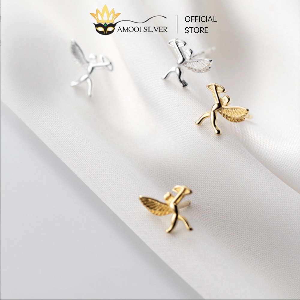 Bông tai bạc S925 thần cupid nhí - Amooi Silver AB127