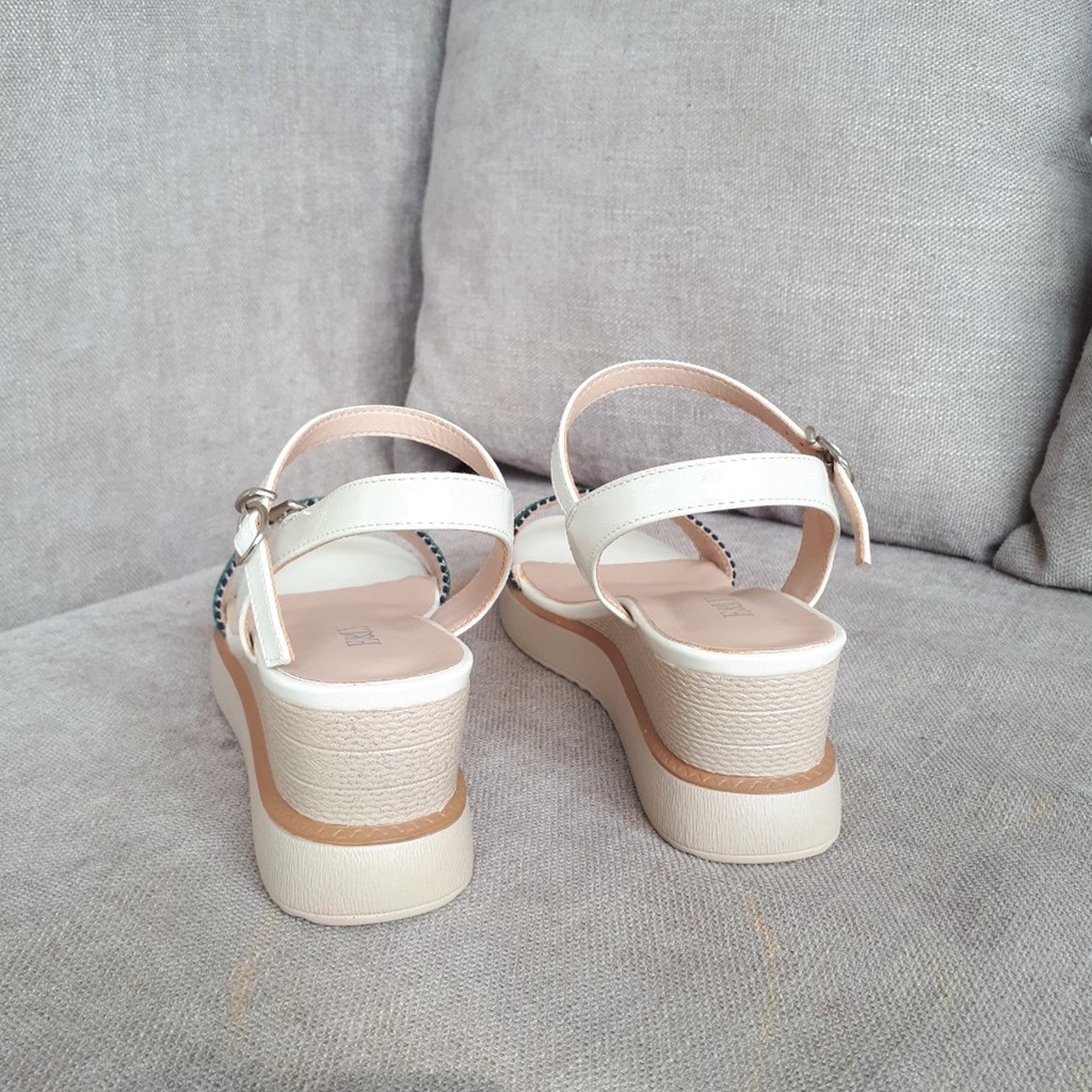Giày sandal Dusto quai ngang, đế xuồng cao 6.5cm (size 37-235)