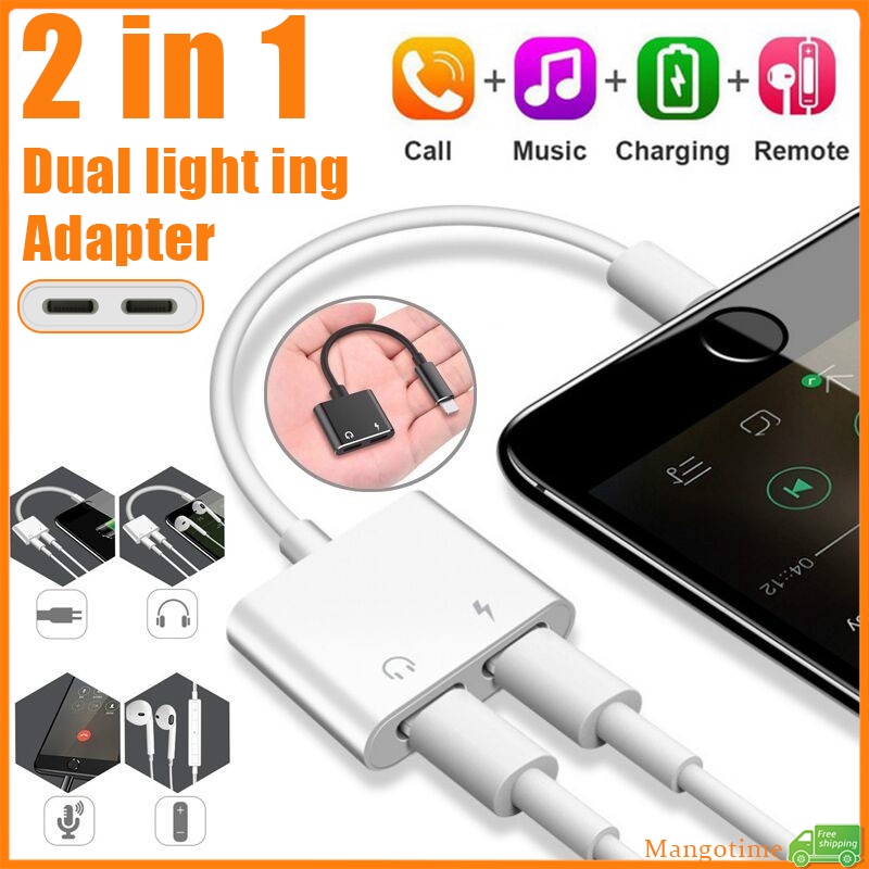 Bộ Chuyển Đổi Đèn Âm Thanh OTG 2 Trong 1 Tương Thích Với Điện Thoại i-P / Music / Call / Dây Điều Khiển Bằng Giọng Nói