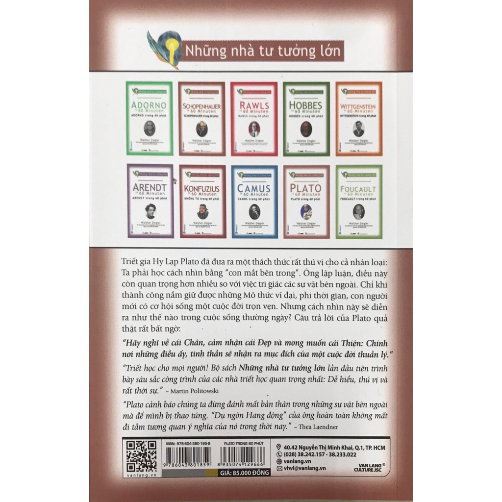 Sách - Những Nhà Tư Tưởng Lớn - Plato Trong 60 Phút - VLG