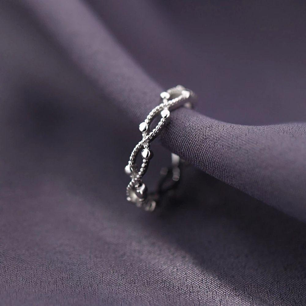 QQMALL Nhẫn Gợn Sóng Phong Cách Hàn Quốc Đơn Giản Có Thể Điều Chỉnh Độc Đáo