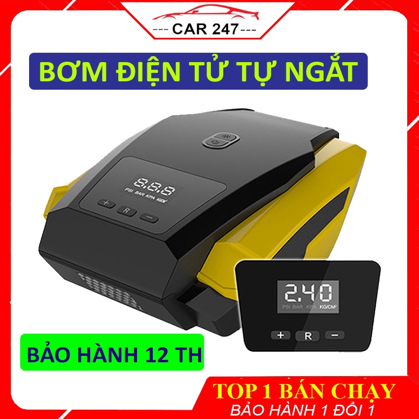 [Mã LIFEAU5SALE giảm 10% đơn 50K] Bơm Lốp Ô Tô - Bơm Lốp Điện Tử Tự Ngắt, Nguồn Tẩu 12V, Có Đèn - Bảo Hành 12 Tháng