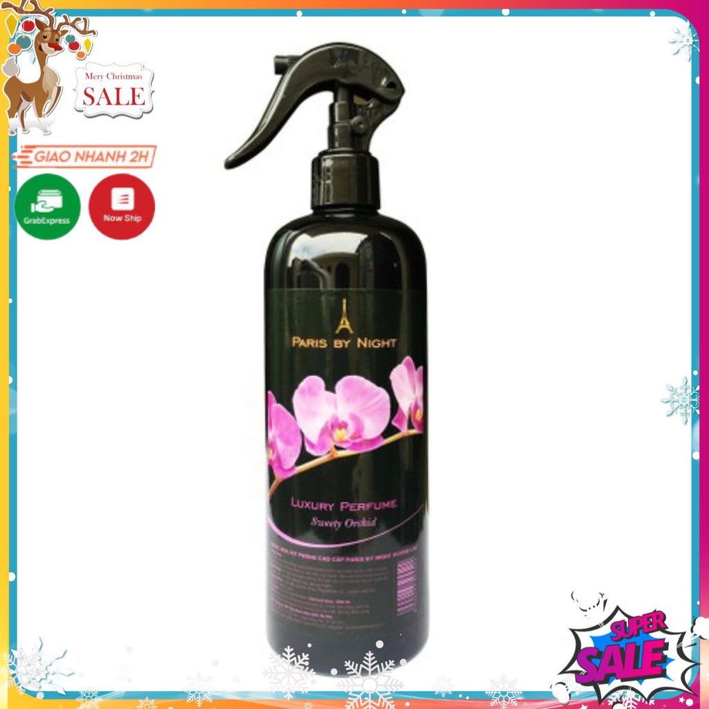 Xịt phòng tinh dầu hạn chế mùi thuốc lá nấm mốc muỗi Paris by night 500ml