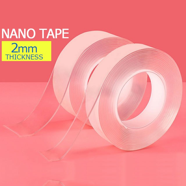 Cuộn băng keo nano thiết kế hai mặt 3m chống trượt/Băng Dính 2 Mặt Nano Trong Suốt Siêu Dính Mọi Bề Mặt