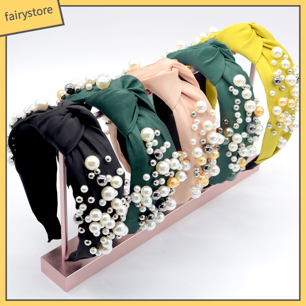 Băng Đô Cài Tóc Phối Hạt Ngọc Trai Giả Thời Trang Cho Nữ