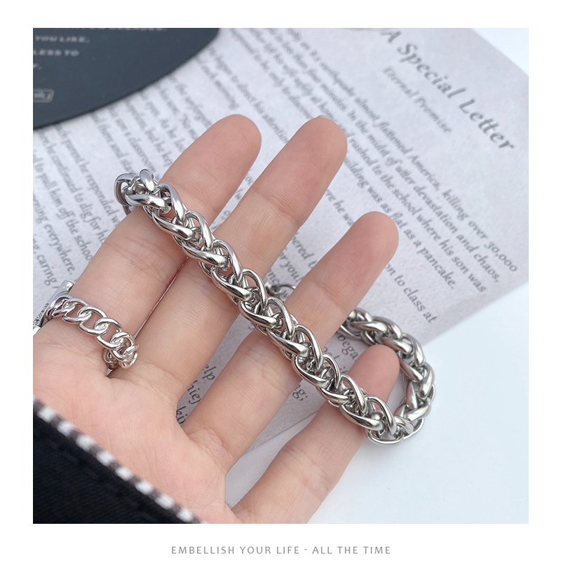 Vòng Tay Thép Titan Phong Cách hip hop Thời Trang Cá Tính Dành Cho Cặp Đôi