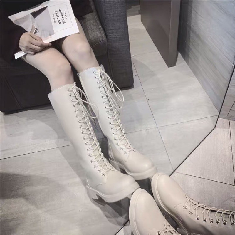 (Sẵn) Boots đùi nữ cao cổ da PU có khoá kéo chất da dày dặn mềm hàng Quảng Châu chất lượng caoo | BigBuy360 - bigbuy360.vn