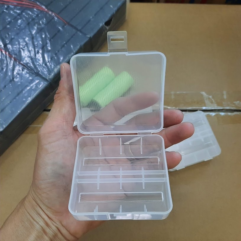 Hộp đựng 2 pin 26650 bằng nhựa PVC trong suốt