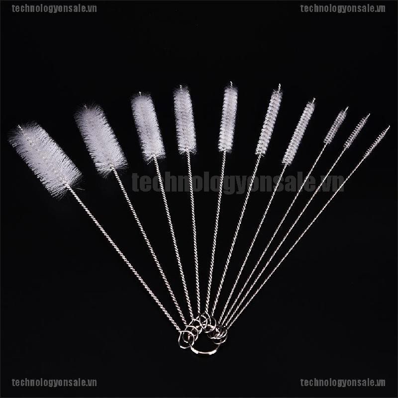 Hot Sale	10X Household Bottle Tube Brushes Cleaning Brush Set Home Kitchen Clean Tool