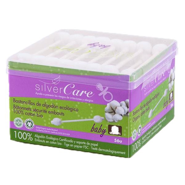 Bông Tăm Hữu Cơ Đầu To Cho Bé Silvercare