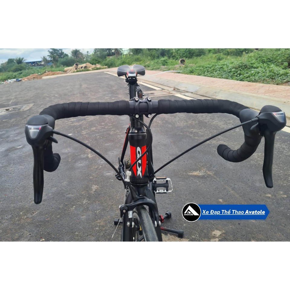 Xe đạp đua GLX TCV19, Khung hợp kim nhôm 700Cx48cm, Bộ truyền động Shimano A070 21Speed, Bánh xe 700X25C, Màu Đỏ Đen