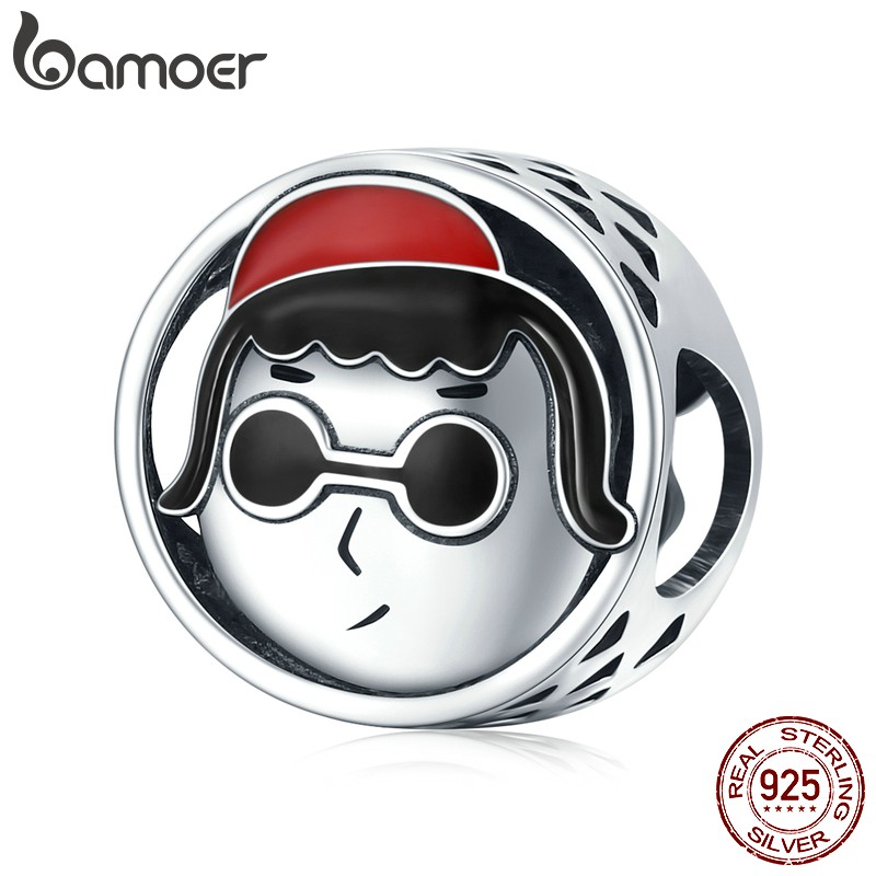 Hạt phụ kiện Bamoer Scc1991  bạc 925 họa tiết hoạt hình bé trai thời trang quyến rũ dùng làm vòng tay thủ công