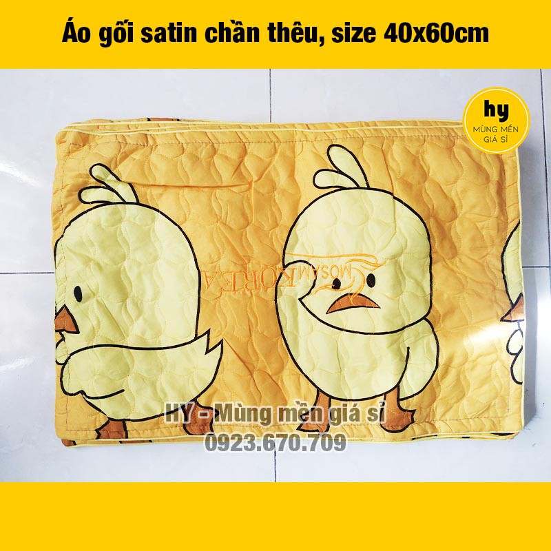 [20 MẪU] Áo gối 40x60cm chần thêu, có khóa kéo - ẢNH THẬT 100% | Mùng mền giá sỉ Hy