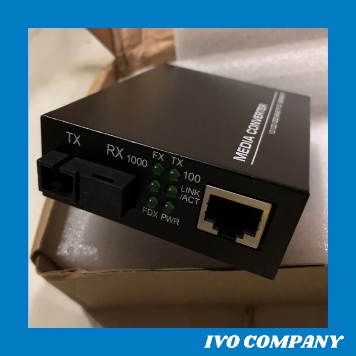 Thiết Bị Chuyển Đổi Quang Điện 1 Sợi Media Converter 1FO 1Gbps BLACK Singlemode Singlefiber