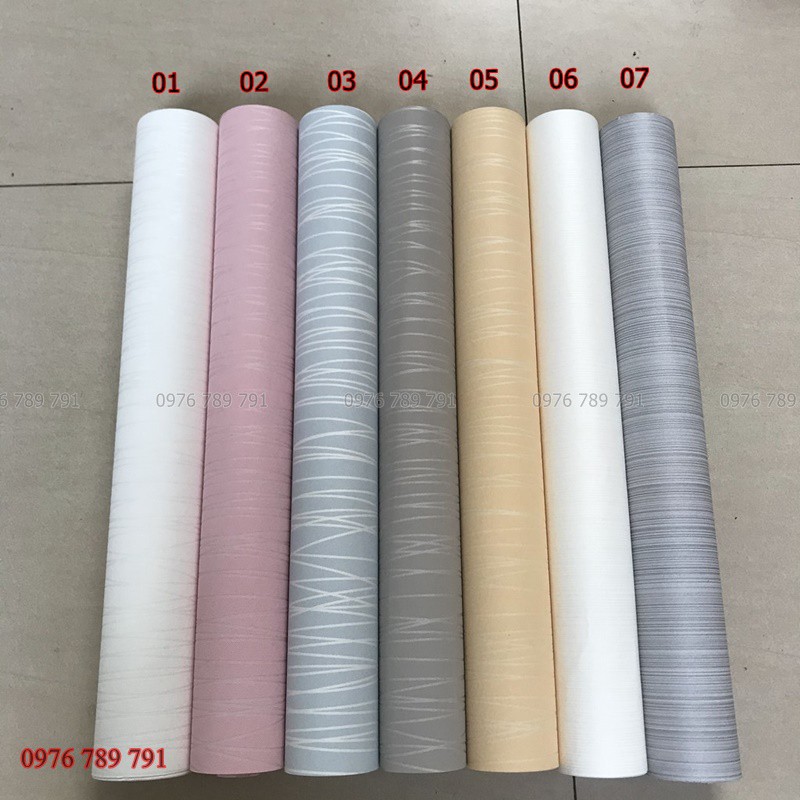 [XẢ KHO] Giấy dán Tường Vân Chỉ Cho Phòng Khách, Phòng Ngủ, Lụa Không Keo Màu Vàng, Trắng, Hồng, Xanh