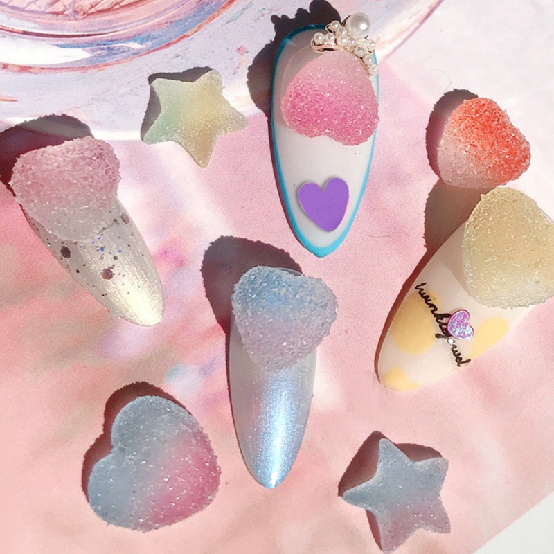 Miếng Dán Trang Trí Móng Tay Hình Trái Tim Nhiều Màu Sắc DIY