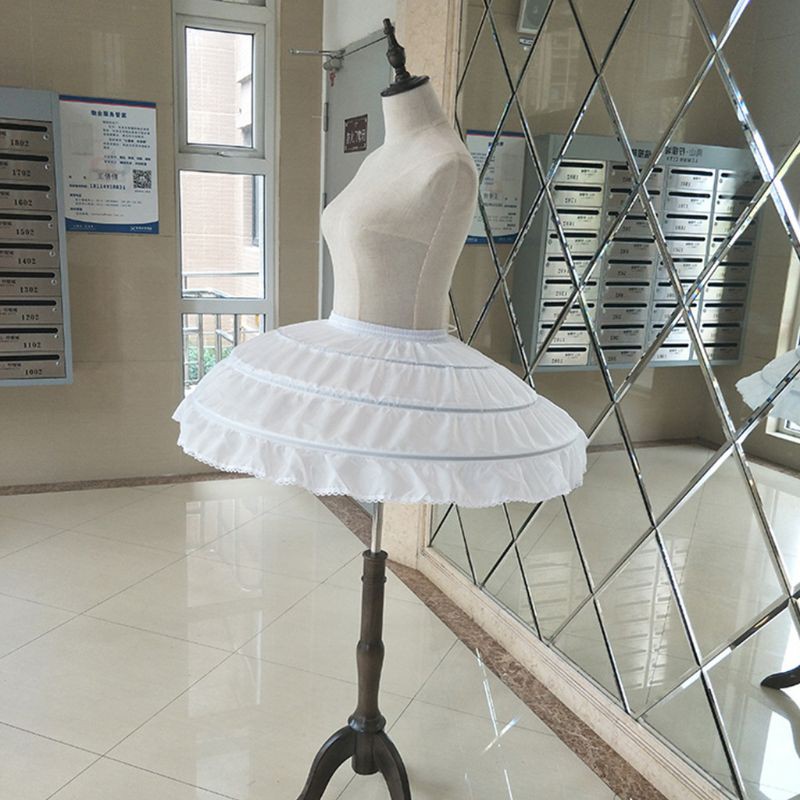 Tùng váy trắng xoè rộng cạp thun cho bé gái