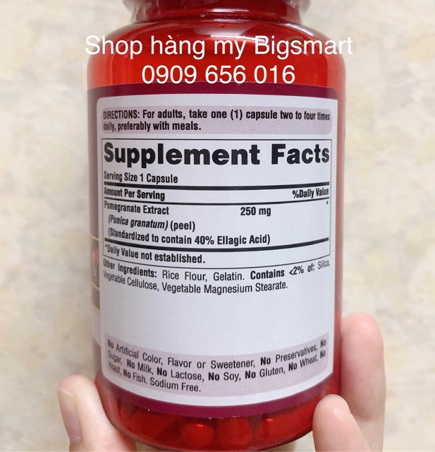 Viên Uống Chống Nắng , Đẹp Da Pomegranate Extract 250 mg - 120 viên Của Mỹ | BigBuy360 - bigbuy360.vn