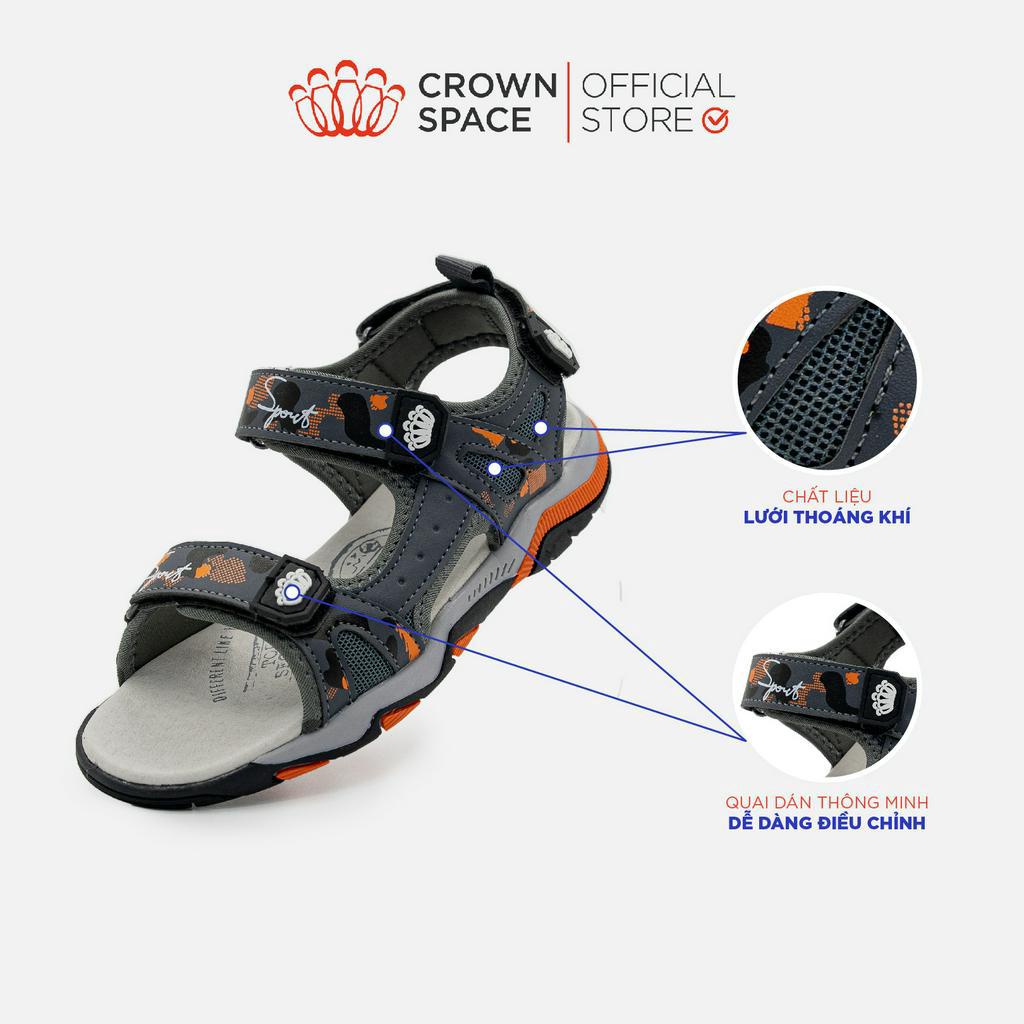 Dép Quai Hậu Bé Trai Chất Liệu Da CRUK568 Sandal Cho Bé Đi Học Chống Trơn Thiết Kế Công Thái Học Thấm Hút Mồ Hôi