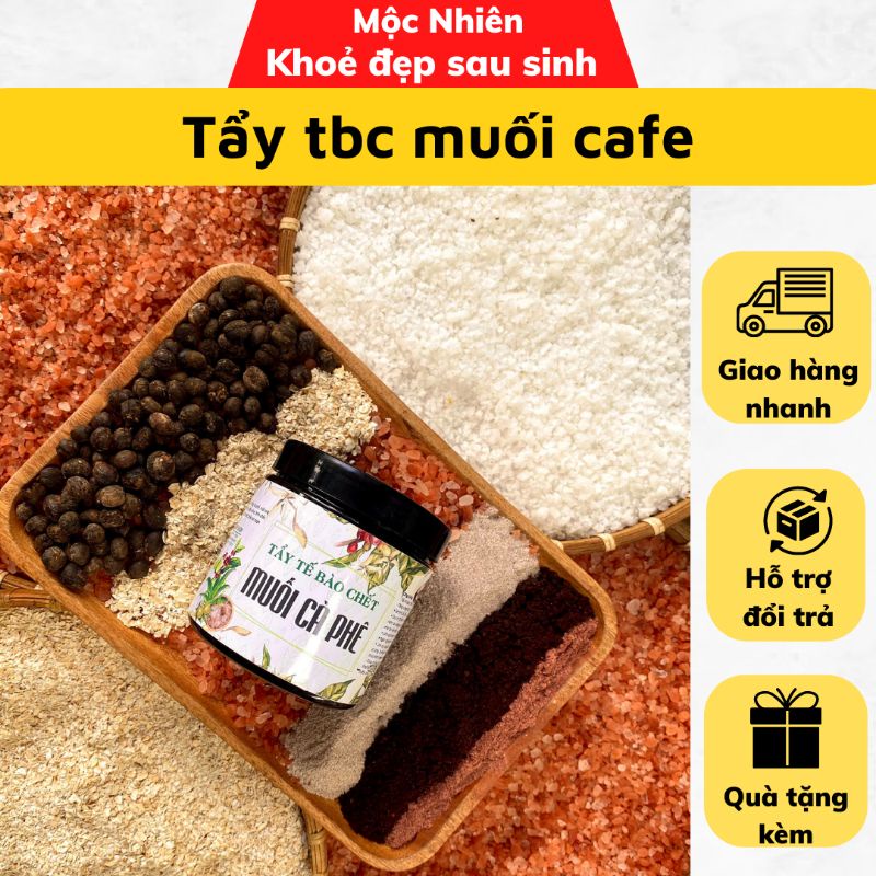 Tẩy tế bào chết body muối cafe 750g ( 100% organic ) trắng sáng mịn màng
