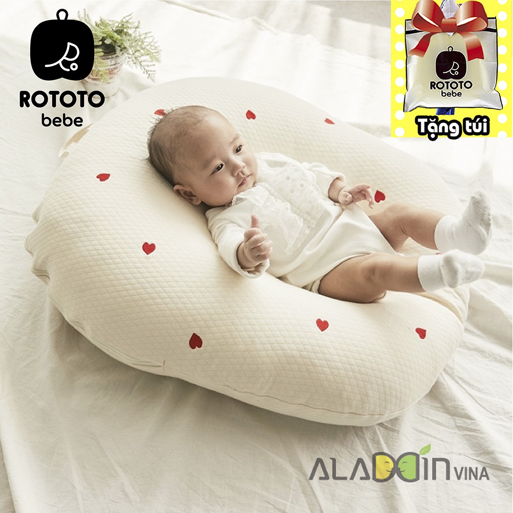 Gối chống trào ngược Rototo Bebe cao cấp nhập khẩu chính hãng Hàn Quốc - Chất liệu Cotton thấm hút mồ hôi tốt