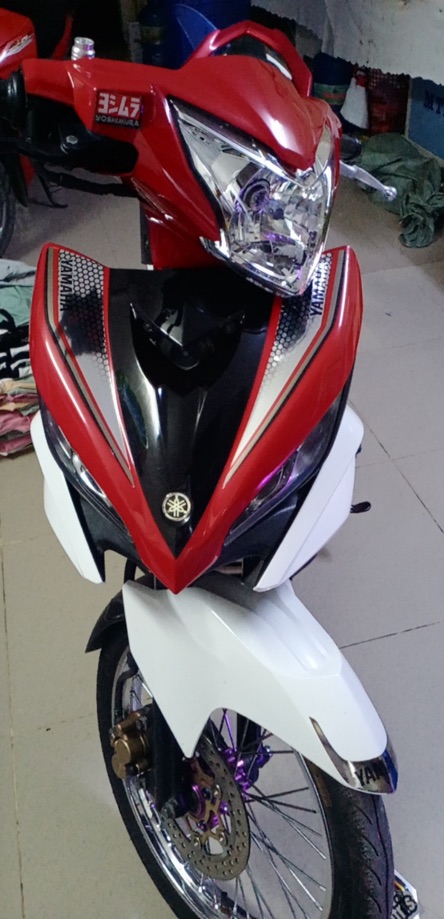 Tem exciter 135 đỏ bạc mx crom
