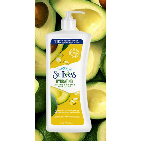 Sữa dưỡng thể toàn thân body lotion st ives hương yến mạch, hương bơ vàng, colagen 621ml