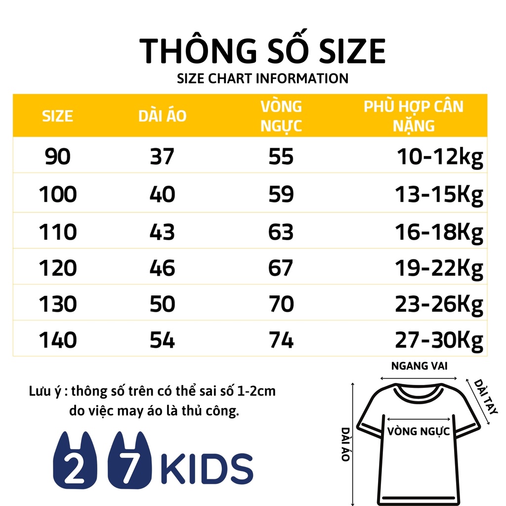 Áo thun bé gái ngắn tay 27Kids áo cộc nữ 100% Cotton cho trẻ từ 2-10 tuổi GSTS3