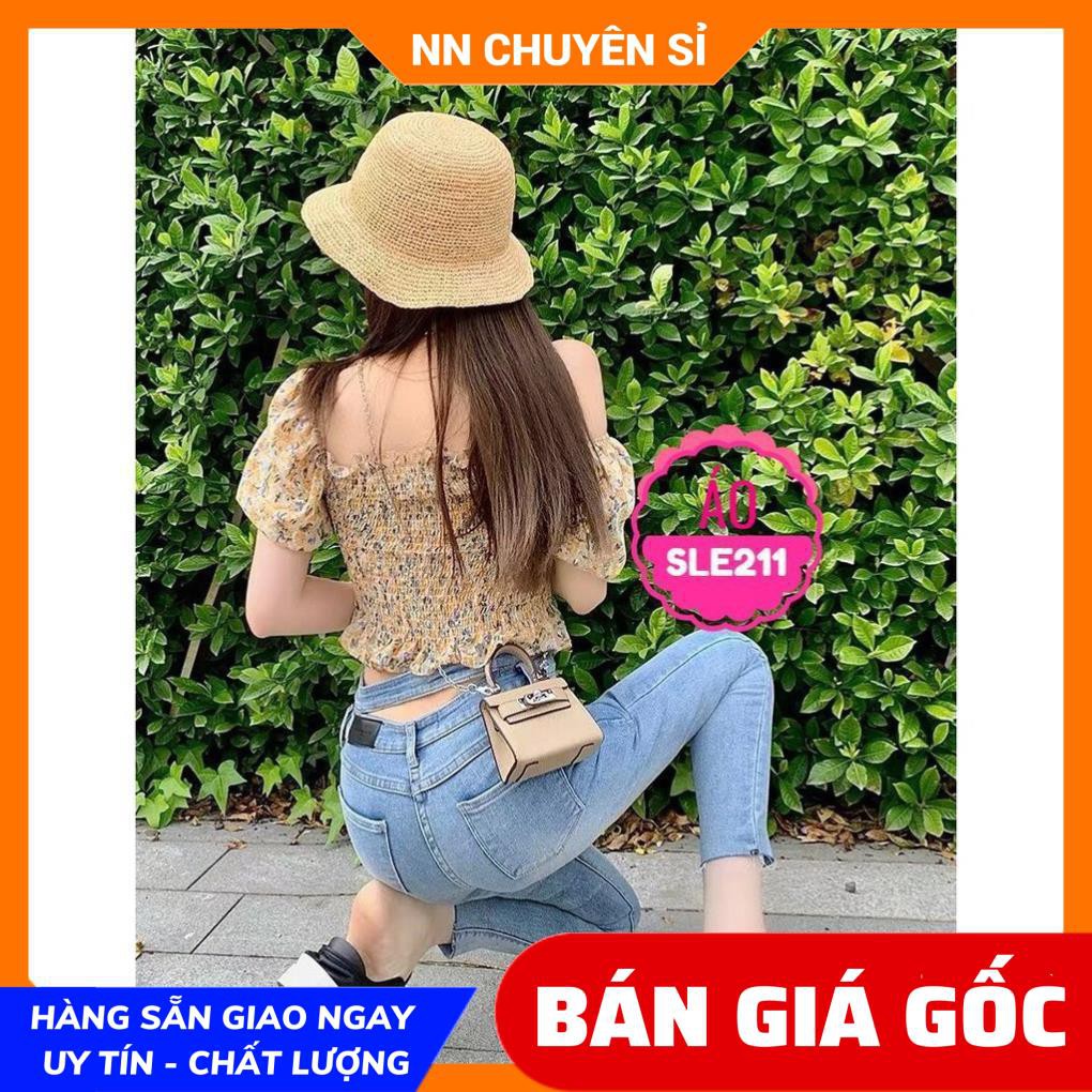 ⚡ ẢNH THẬT ⚡ HÀNG ĐẸP ⚡ SLE211 ⚡ ÁO NHÚNG HOA - ÁO NHÚNG HOA RÚT EO - CROPTOP HOA NHÍ - ÁO VOAN KIỂU