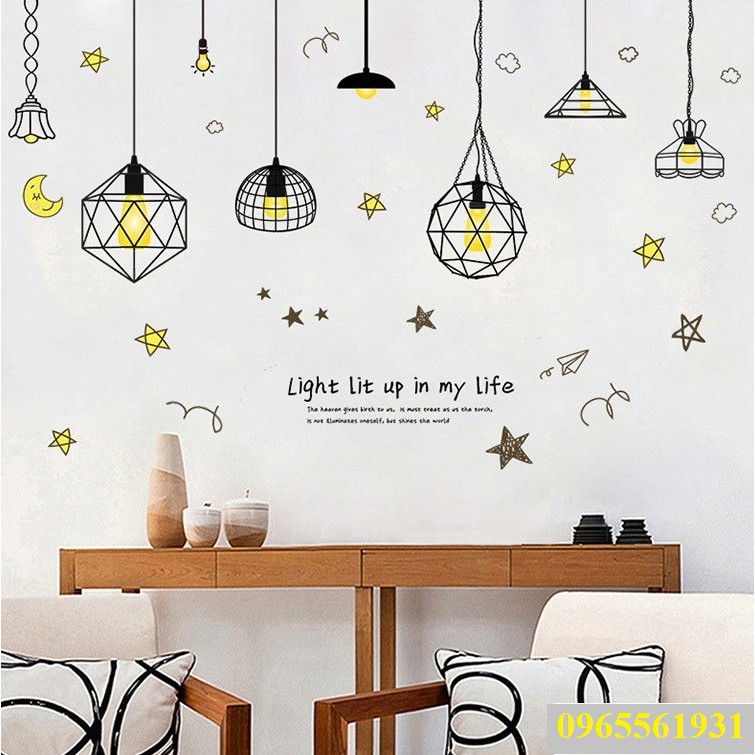 Decal Dán Tường, Tranh Chi Tiết Sẵn Keo Đèn Trang Trí XL7230 | BigBuy360 - bigbuy360.vn
