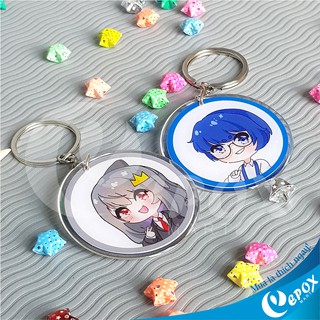 [SIÊU CUTE] Combo 2 móc khóa cặp đôi Phong Cận & Sammy Hero team keo epoxy 5,5cm