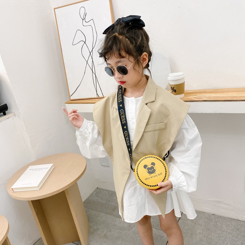 Se7en Children Cute Cartoon Print Cross-body Handbag Bags Fashion Girls PU Shoulder Messenger Bag For 1-6Y
