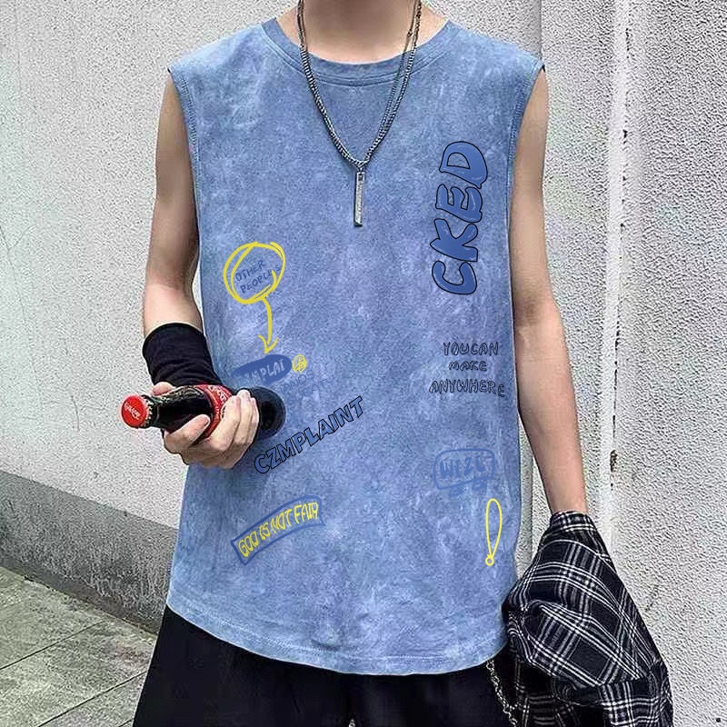 Áo Thun Thể Thao Sát Nách Dáng Rộng Phong Cách Hip Hop Cá Tính Cho Nam