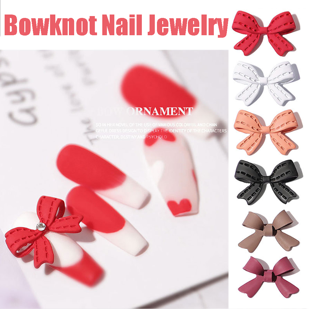 [Hàng mới về] Bộ 10 phụ kiện trang trí móng nghệ thuật hình nơ 3D